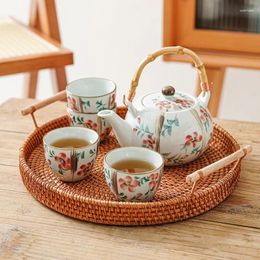 Teaware Sets Hand-painted High-temperature Ceramic Tea Set Teapot Teacup Five-piece Household (4 Cups 1 Teapot)