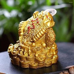 Decorative Figurines Handcrafted Resin Feng Shui Money Frog (Three Legged Wealth Toad) Statue Amulet