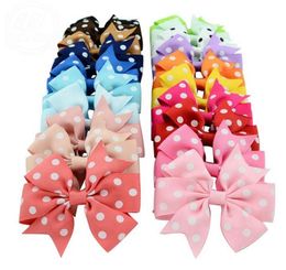 Baby Girls Hairpins Dot Bowknot Hair Clips Colourful Grosgrain Ribbon Bow Tie Kids Hair Accessories 20 Colours Optional BT41773745057