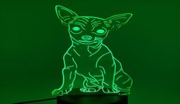 LED Night Light 3D Acrylic decor illusion Chihuahua Nightlight Children Kid pet dog table lamp weddingparty Gifts5332829