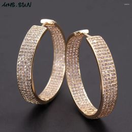 Hoop Earrings MHS.SUN Fashion Cubic Zircon Micro Paved Full CZ Luxury For Women Korean Jewellery Shinng Style