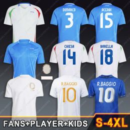 2024 Maglia da calcio Italy CHIESA BARELLA Italia 125th Soccer Jersey R.BAGGIO VERRATTI DIMARCO 24 25 1994 BAGGIO Retro football shirt TOTTI BARELLA kids kit uniform