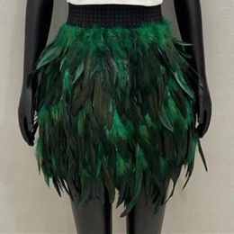 Skirts Hand-stitched Skirt Punk Style Festival Faux Feather For Stage Performance Halloween Party Sexy Kawaii Women Bottoms