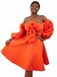 aomei Ball Gowns Dr for Women Plus Size Orange Off Shoulder Cut Out A-Line Summer Wedding Guest Evening Party Outfits 4XL I0Ym#