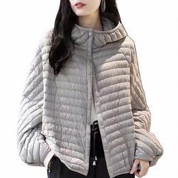 2024 New Autumn Winter Jacket Women Fi Lightweight Hooded Down Cott Overcoat Female Loose Casual Warm Parkas Outerwear I3UT#
