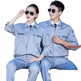 anti-static Lg Sleeve Working Suit Workwear Clothes Set Overalls Workmen Work Uniform Car Workshop Suit Factory Labour Uniform Y123#