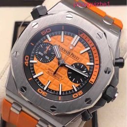 Top AP Wrist Watch Royal Oak Offshore Series 26703ST Precision Steel Orange Dial With Back Transparent Chronograph Mens Fashion Leisure Business Sports Diving