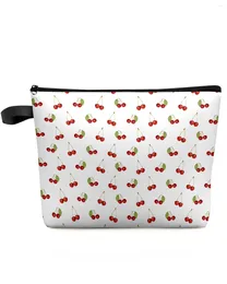 Cosmetic Bags Cherry Fruit Retro Makeup Bag Pouch Travel Essentials Lady Women Toilet Organiser Kids Storage Pencil Case