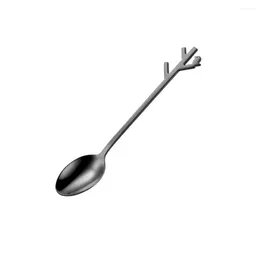 Coffee Scoops Branch Handle Spoon Stainless Steel Bird-shaped Stirring Long Dessert Spoons Set For Home Kitchen Gadgets Easy