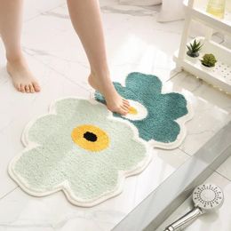 Bath Mats Bathroom Cute Flowers Absorbent Carpet Toilet Non-slip Mat Decoration Products