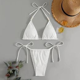 Women's Swimwear Sexy Micro Bikini 2024 Women Swimsuit Triangle Biquini Thong Bikinis Set White Swimming Female Bathing Suits Beachwear