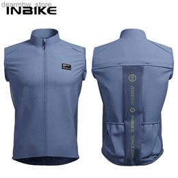 Cycling Jackets INBIKE Mens Waterproof Bicycle Sleeveless Jacket Lightweight and Stackable Reflective and UV Resistant Pocket Windproof Vest Zipper24329