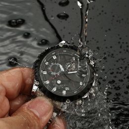 2022 Watch Men Top Brand Luxury Sport Wristwatch Chronograph Military Stainless Steel Wacth Male Blue Clock207b