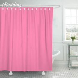 Shower Curtains Solid Series Curtain 3D Printed Bathroom Waterproof Pink With Hooks Bath For Decoration