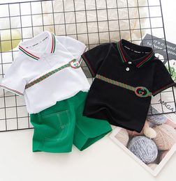 kids designer clothes boy girl baby Clothing Sets short sleeve stripes newGG polo t shirt shorts set