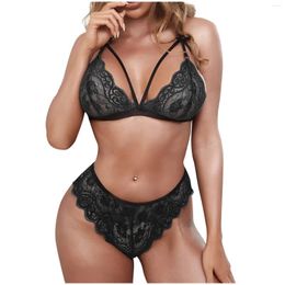 Bras Sets Women Sexy Lingerie Lace Bra Brief Set Erotic Porn Costumes Transparent Sex Clothes Clubwear Temptation Lenceria