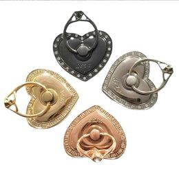 360 Degree Finger Ring Holder Diamond Heartshaped Metal Bracket Mobile Phone Holders Bracket for Iphone 7 8 X Samsung S8 note 87431817