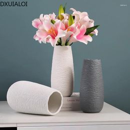 Vases DXUIALOI Modern Minimalist Creative Ceramic Crafts Vase Indoor Bedroom Living Room Desktop Flower Arrangement Decoration