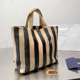 Tote Bag Designer bag Straw bag letter single shoulder bag Convenient storage of summer holiday beach bags Lafite linen woven bag with large capacity for leisure