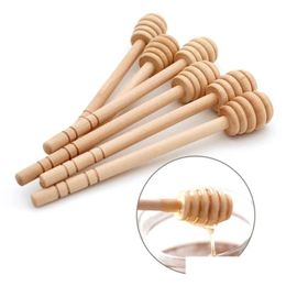 Other Kitchen Tools 2Pc Practical Long Handle Wood Honey Spoon Mixing Stick Dipper For Jar Coffee Milk Tea Supplies Drop Delivery Home Otbrt