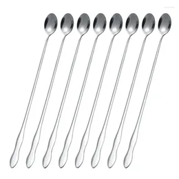 Spoons 8 Pcs Bar Spoon Stirring Cocktail Long Handle Mixing Iced Teaspoons Coffee Ice Cream