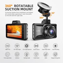 Azdome M01 Pro Dash Cam 3 -calowe 2,5D IPS Screen Car DVR Rejestrator Full HD 1080p Car Rejestrator Kamera desakcyjna dla pojazdu