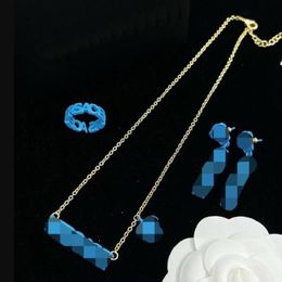 Fashion Basilisk Medusa Colourful letters Pendants Women's Bracelet Necklace Stud Earring Sets Brass colour enamel plating Lad313F