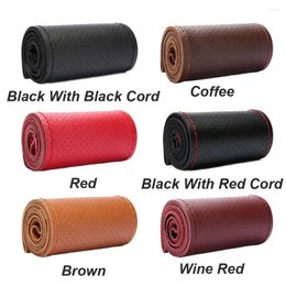 Steering Wheel Covers 38cm Car-styling Accessories With Needles Thread Auto Car Cover Genuine Leather Cowhide Braid
