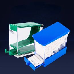 Hot Sale White Red Yellow Blue Colour Dental Orthodontic Dentist Cotton Roll Dispenser Holder Press Type Box