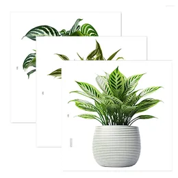 Wallpapers Green Plant Window Sticker Pot Decals Peel And For Office Aesthetic Cling Decor Murals