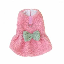 Dog Apparel Soft Fabric Pet Dress Puppy Stylish Plush Cute Cat Princess For Indoor Outdoor Activities Bow