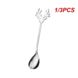 Coffee Scoops 1/3PCS Stainless Tea Spoons Christmas Elk Cutlery Cup Mug Mini TeaSpoons Flatware Tableware Drinking Dessert Scoop