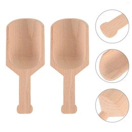 Dinnerware Sets 2 Pcs Spoon Practical Tea Bulk Candy Mini Scoop For Grocery Wood Wooden Salt Spoons