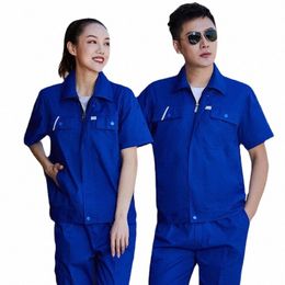 pure Cott Summer Work Clothing Breathable Wear Resistant Workshop Working Coveralls Mechanical Worker Uniforms Labor Suits 4xl O69b#