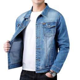 Jacket Mens Casual Cotton Black Denim Jaqueta Jeans Masculina Slim Washed Retro Classic Blue Jeans Coat Male Men Clothing 240320