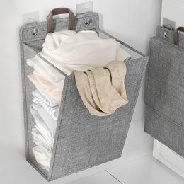 Laundry Bags Foldable Adhesive Basket Easy Storage And Secure Attachment To Walls Heavy-duty Cloth