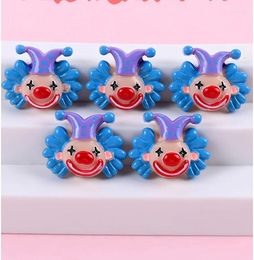 Decorative Figurines 10PCS/Lot Fashion Cute Resin Clown Circus Troupe Gradient Pendant Flatback Charm For Woman Girl Cartoon Jewellery Finding