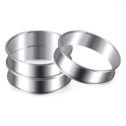 Baking Moulds 10 Pcs Double Rolled Tart Rings Stainless Steel Muffin Crumpet Round For Home Food Tools