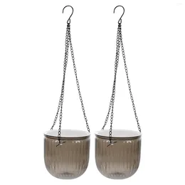 Vases 2pcs Self Watering Hanging Planter Indoor Flower Pot Outdoor Plant Basket Random Style