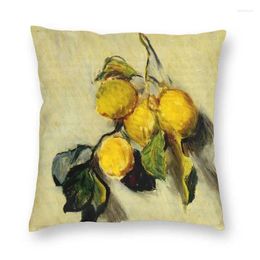 Pillow Branch Of Lemons Covers Sofa Home Decorative Claude Monet Painting Square Cover 45x45