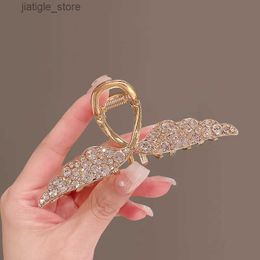 Hair Clips VANIKA Luxury Full Rhinestone Wing Hair Claw Elegant Metal Hairpins Ponytail Claw Clip For Women Girls Hair Accessories Gifts Y240329