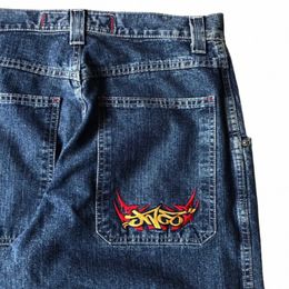 loose Jeans JNCO Hip Hop Rock Embroidery Pattern Men Women 2023 New Fi Streetwear Retro Harajuku High Waist Wide Leg Jeans o7M0#