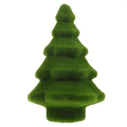 Decorative Flowers Mini Artificial Flocking Christmas Tree Xmas Party Desktop Prop (17x12cm)