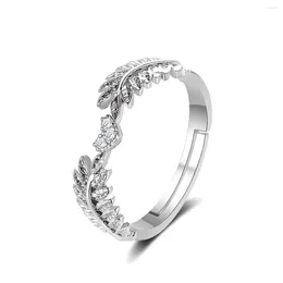 Cluster Rings Small Fresh Sweet Open Leaf Ring Female Light Luxury Branch Tail Wholesale Of Jewellery At The Lowest Price In World