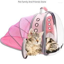 Cat Carriers Custom Backpack Transparent Expandable Pet Out Bag Portable Shoulder Dog Breathable With Large Capacity.