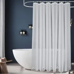 Shower Curtains Transparent Curtain Peva Thickened Solid Colour Bathroom