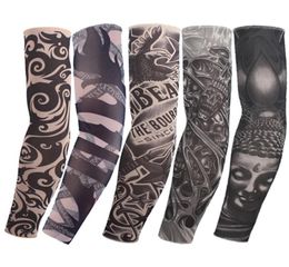 Fashio Elastic Tattoo Sleeves Riding UV Care Cool Printed Sunproof Arm Protection Glove Fake Temporary Tattoo3555774