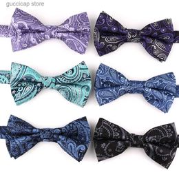 Bow Ties Adjustable Pre-tied Bow tie Fashion Bow tie For Men Women Paisley Adult Bow Ties Cravats Groomsmen Bow tie Gifts Bandanna Bowtie Y240329