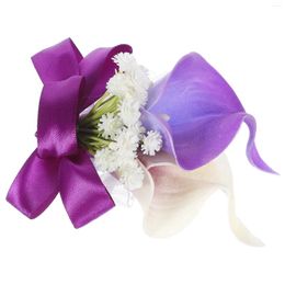 Decorative Flowers Wrist Flower Bridegroom Decor Corsage Plastic Wedding Clothing Accessory