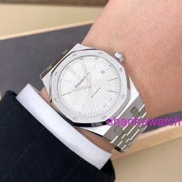 AP Causal Wrist Watch Royal Oak Series 15400ST.OO.1220ST.02 White Mens Fashion Leisure Business Causal Watches